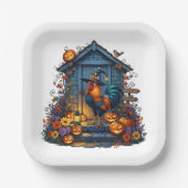 Trendy Welkom Halloween Spooky Roaster Party Papieren Bordje (Voorkant)