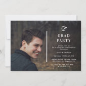 Trendy wet school afstuderen fotoaankondiging kaart (Achterkant)