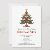 Trendy whimsical Christmas tree winter party card Kaart (Voorkant)