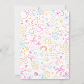 Trendy Whimsical Doodle Beach Bash Bruidsfeest Kaart (Achterkant)