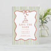 Trendy Whimsical Hand Drawn Bow Photo  Save The Date (Staand voorkant)