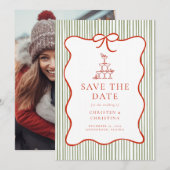 Trendy Whimsical Hand Getekende Boog Foto  Save The Date (Voorkant / Achterkant)
