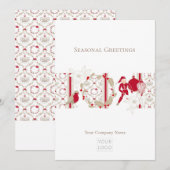 Trendy Whimsical Seasons Groeten Business Feestdagenkaart (Voorkant / Achterkant)