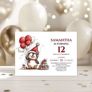 Trendy Whimsische Pinguïn Watercolor kinder verjaa Kaart