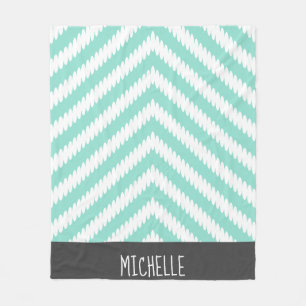 Trendy White Arrows & Name Fleece Deken