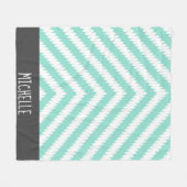 Trendy White Arrows & Name Fleece Deken (Voorkant (Horizontaal))