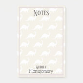 Trendy White Brontosaurus Dinosaurs Personalized Post-it® Notes (Voorkant)