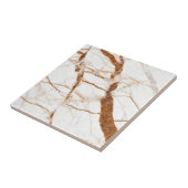 Trendy White Brown Marble Stone - Glossy Tegeltje (Zijkant)