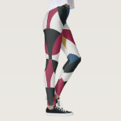 Trendy White Burgundy Blue Black Yellow Mode Leggings (Rechts)