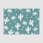 Trendy White Cactus, Palm Trees & Triangles Tissuepapier (Voorkant)