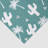 Trendy White Cactus, Palm Trees & Triangles Tissuepapier (Detail)
