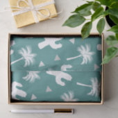 Trendy White Cactus, Palm Trees & Triangles Tissuepapier (Geschenk)