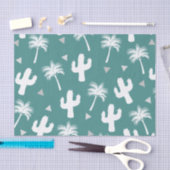 Trendy White Cactus, Palm Trees & Triangles Tissuepapier (Craft)