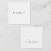 Trendy White Checks Modern Minimalist Professional Vierkante Visitekaartje (Voorkant / Achterkant)