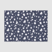 Trendy White Dalmatian Spots & Navy Tissuepapier (Voorkant)