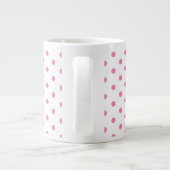 Trendy White en Pink Polka Dots Pattern Retro Grote Koffiekop (Achterkant)