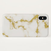 Trendy white faux marble gold accents Case-Mate iPhone case (Achterkant (horizontaal))