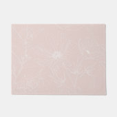 Trendy White Flowers schetst het 'Blush Pink'-ontw Deurmat (Voorkant)