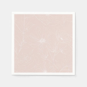 Trendy White Flowers schetst het 'Blush Pink'-ontw Servet