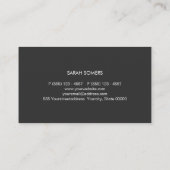 Trendy White Glitter Bokeh Stylish Black Plaque Visitekaartje (Achterkant)