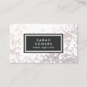 Trendy White Glitter Bokeh Stylish Black Plaque Visitekaartje (Voorkant)