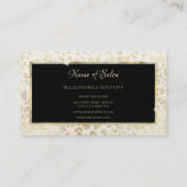 Trendy White Gold Glitter Leopard Print Haarsalon Visitekaartje (Achterkant)