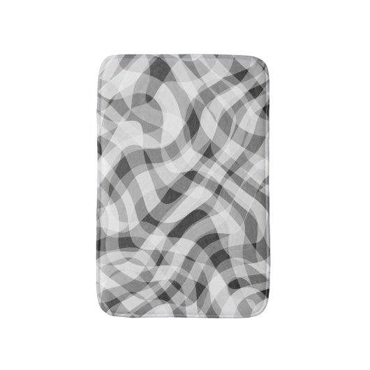 Trendy White Grey Black Retro Wavy Stripes Pattern Badmat (Voorkant Verticaal)