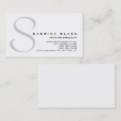 Trendy White Grey Monogram Visitekaartje (Voorkant / Achterkant)