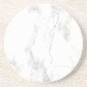 Trendy White Marble Elegant Design Sjabloon Round Zandsteen Onderzetter