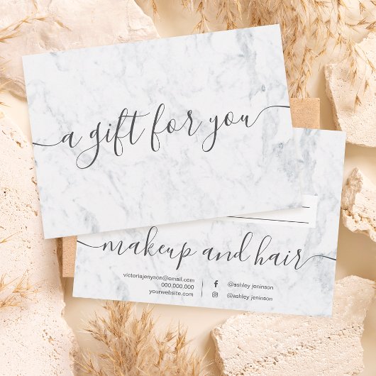 Trendy white marble elegant gift certificate