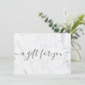 Trendy white marble elegant gift certificate (Staand voorkant)