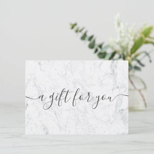 Trendy white marble elegant gift certificate (Staand voorkant)