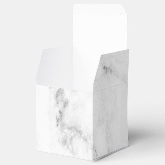 Trendy White Marble Elegant Modern Sjabloon Bedankdoosjes (Geopend)