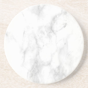Trendy White Marble Elegant Sjabloon personalisere Zandsteen Onderzetter