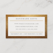 Trendy White Marble & Gold Glitter Handmade Gifts Visitekaartje (Achterkant)