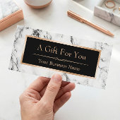 Trendy White Marble Let Gift Certificate Kaart