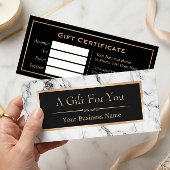 Trendy White Marble Let Gift Certificate Kaart