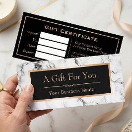 Trendy White Marble Let Gift Certificate Kaart