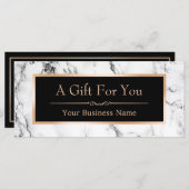 Trendy White Marble Let Gift Certificate Kaart (Voorkant / Achterkant)