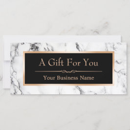 Trendy White Marble Let Gift Certificate Kaart