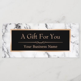Trendy White Marble Let Gift Certificate Kaart