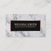 Trendy White Marble Makeup Artist Hair Salon