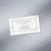 Trendy White Marble Silver Glitter Lijst Magnetisch Visitekaartje (Voorbeeld)