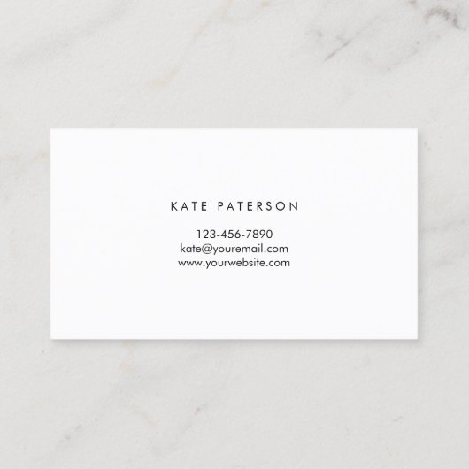 Trendy White Marble Silver Glitter Lijst Visitekaartje (Achterkant)