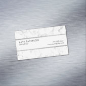 Trendy White Marble Silver Glitter Stripes Magnetisch Visitekaartje (Voorbeeld)