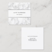 Trendy White Marble Silver Glitter Stripes Vierkante Visitekaartje (Voorkant / Achterkant)