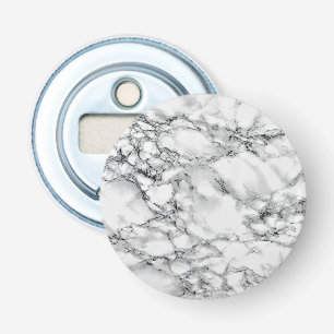 Trendy White marble Stone Button Flesopener
