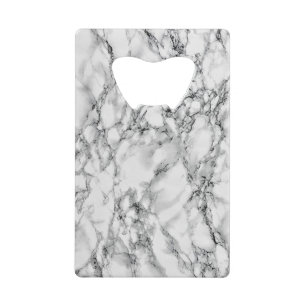 Trendy White Marble Stone Creditkaart Flessenopener
