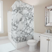 Trendy White Marble Stone - Douchegordijn (In situ)
