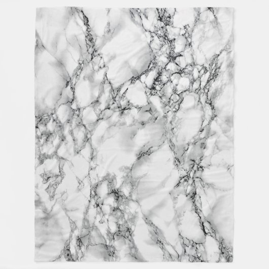 Trendy White Marble Stone - Fleece Deken (Voorkant)